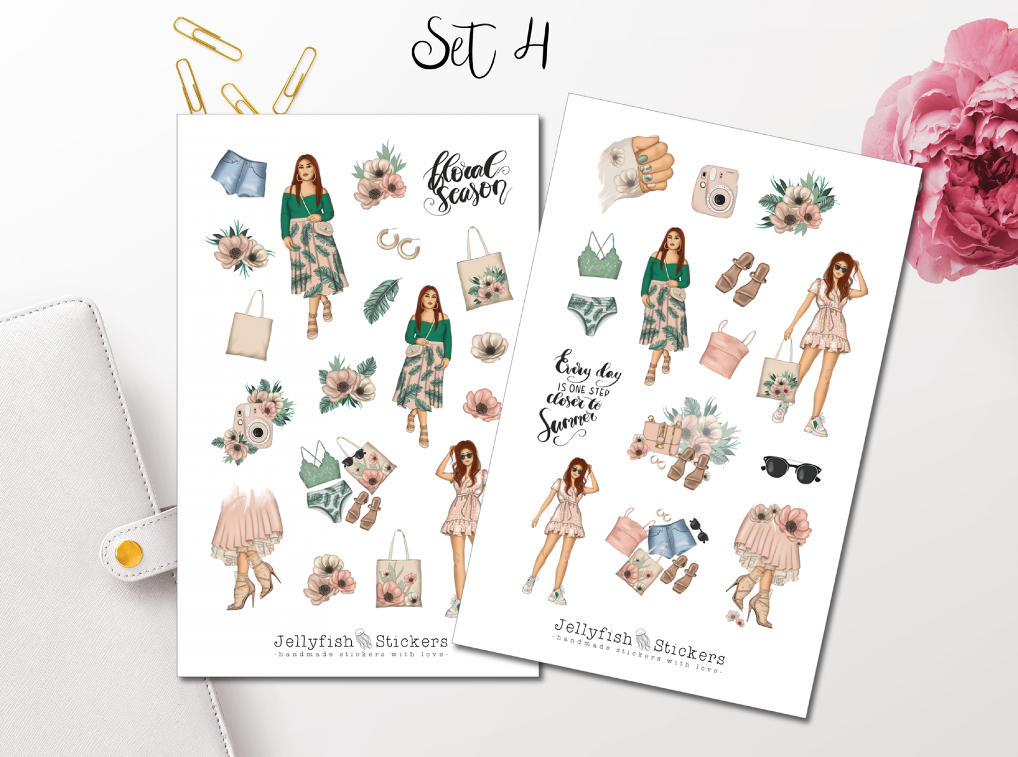 Mädchen Frühling Sticker Set